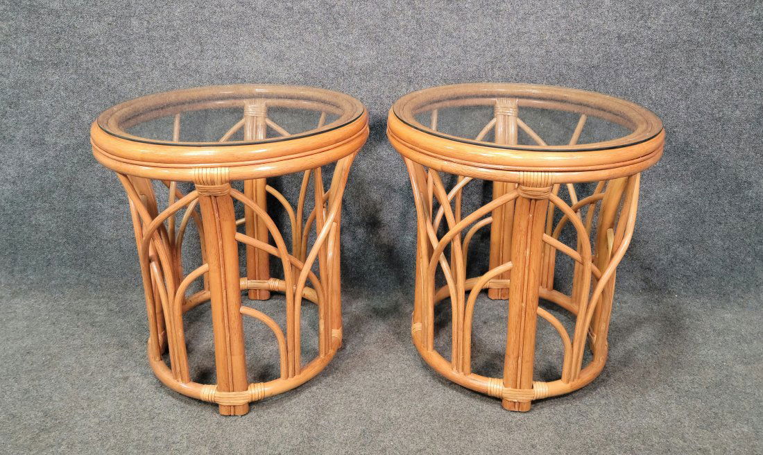 Pair Of Rattan End Tables (1 of 3)