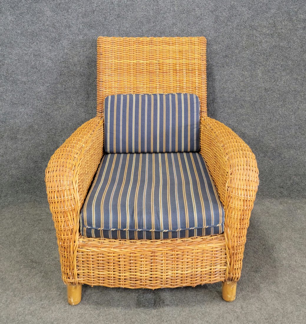 Wicker Chair: 41"H, 34"W, 28"D, 16"SH