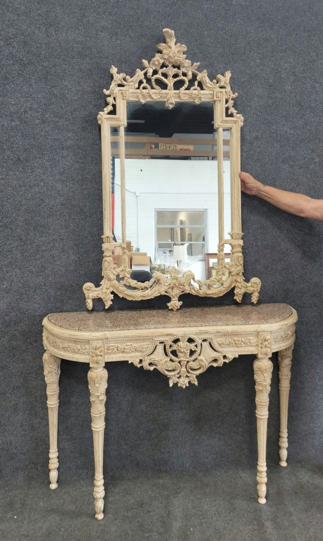 Marble Top Console + Mirror (1 of 5)