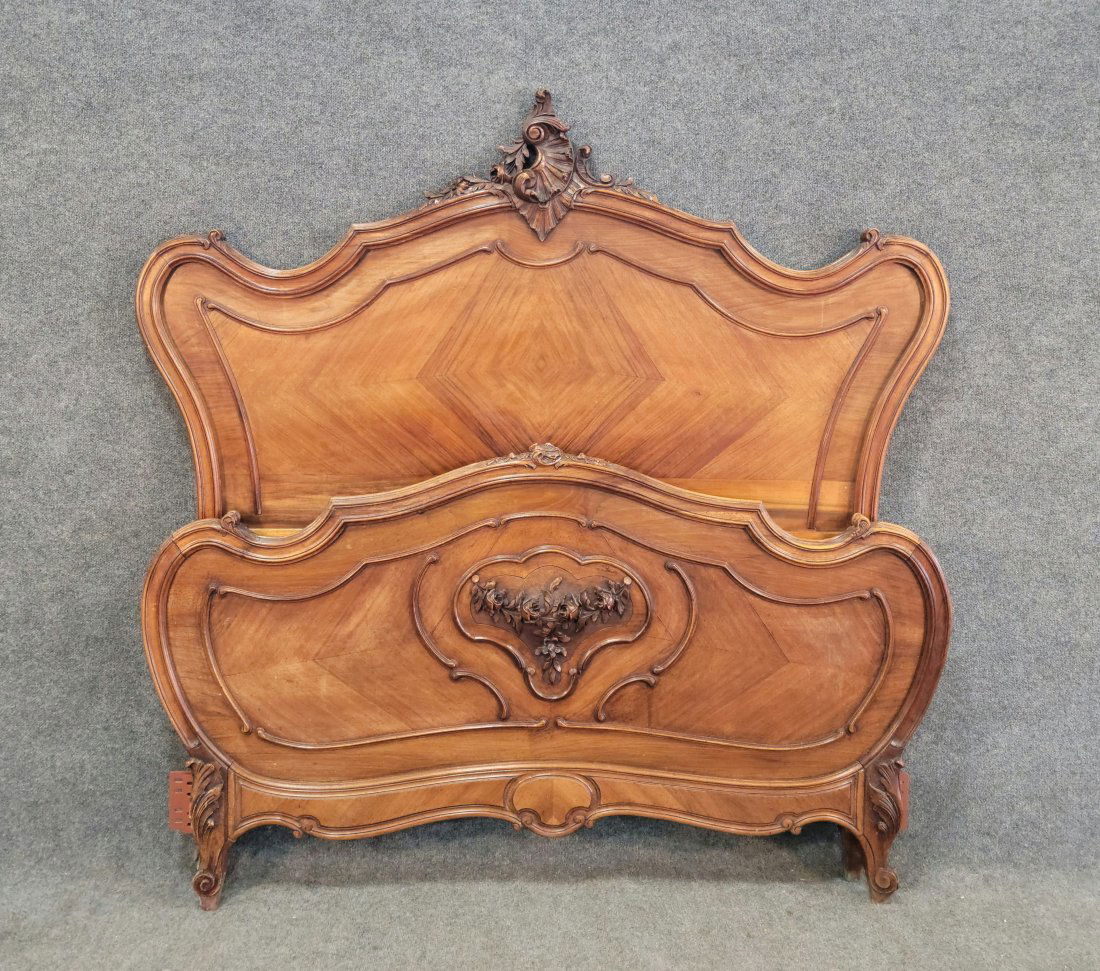 French Bed: NO RAILS!--------Headboard - 66"H, 65"W | Footboard - 37.50"H, 65"W