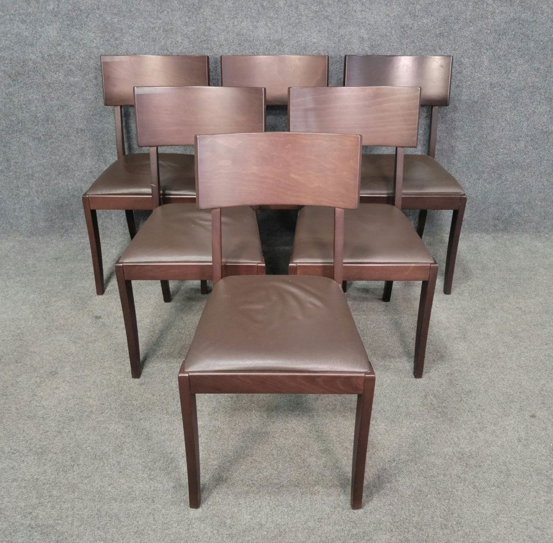 6 Modern Dining Room Chairs: 33.50"H, 18"W, 19"D, 18"SH