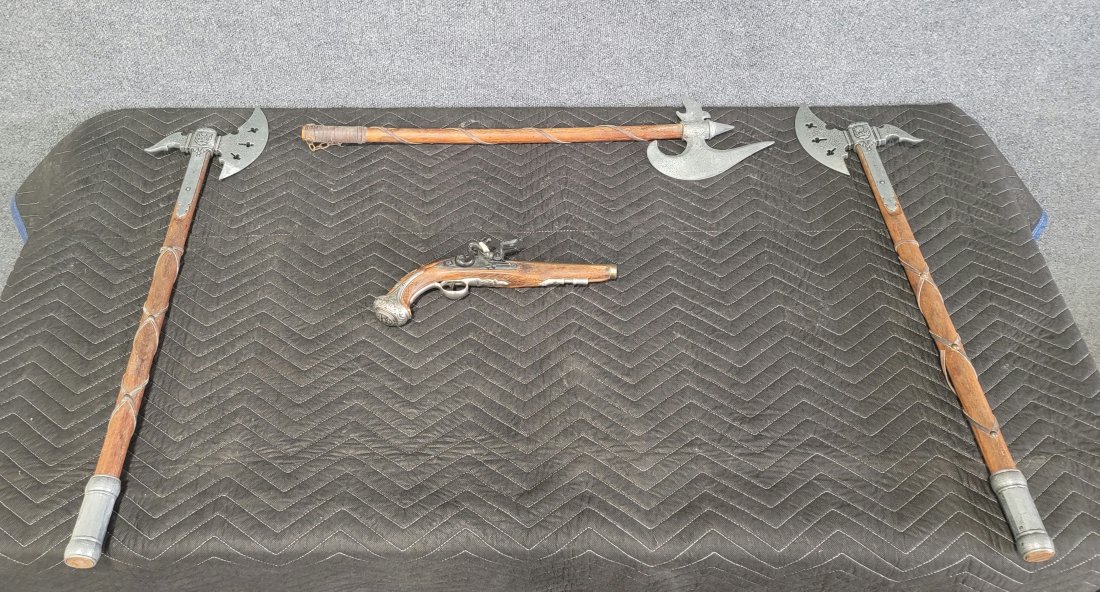 3 Hatchets And A Replica Gun: --