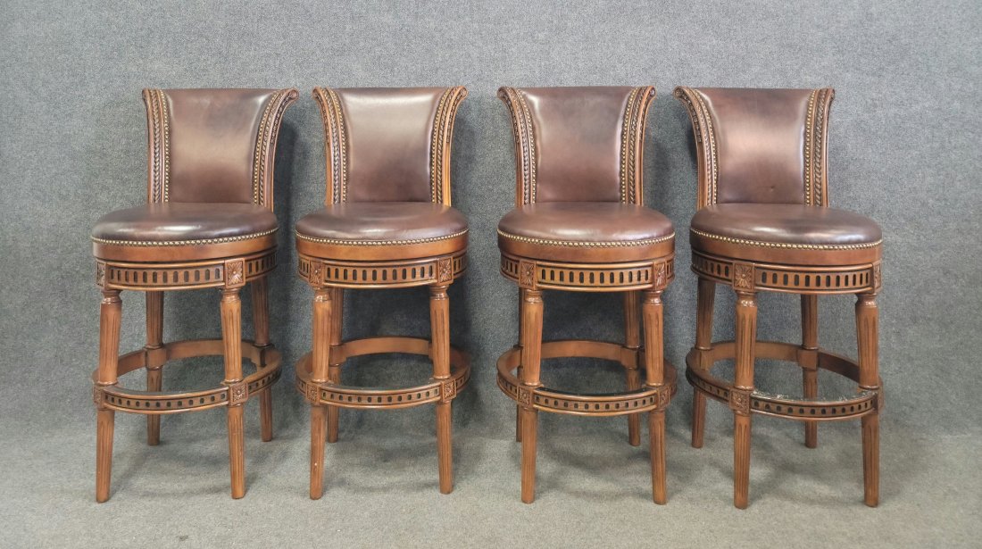 4 Leather Barstools (1 of 3)