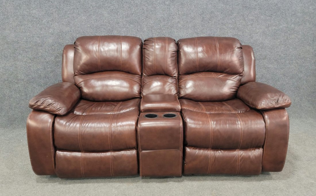 Leather Sofa: 38"H, 76"W, 35"D, 18"SH