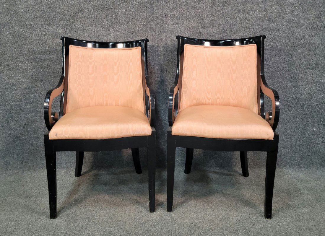 Pair Of Ebonized Regency Chairs (1 of 5)