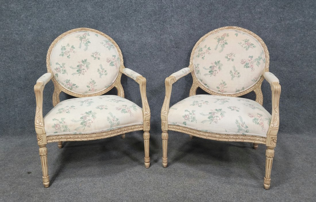 Pair Of Arm Chairs: 40"H, 29"W, 27"D, 16"SH