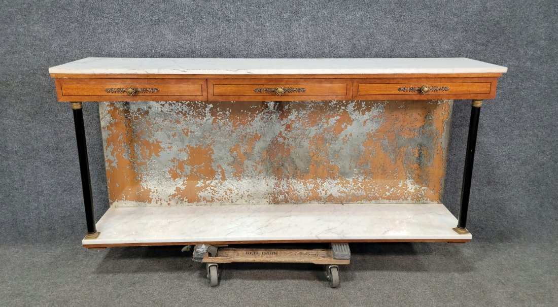 Antique French Empire Console: 35.25"H, 78"W, 16"D