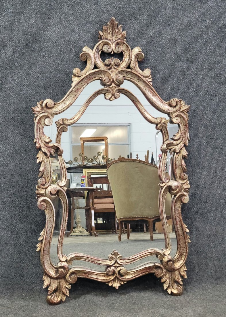 Silver Venetian Mirror: 38.75"H, 22"W