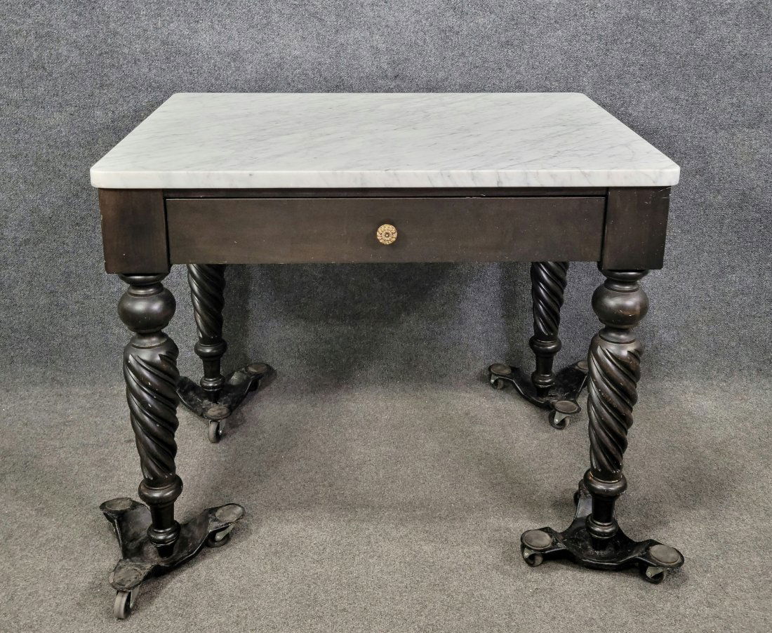 Marble Top One Drawer End Table (1 of 6)