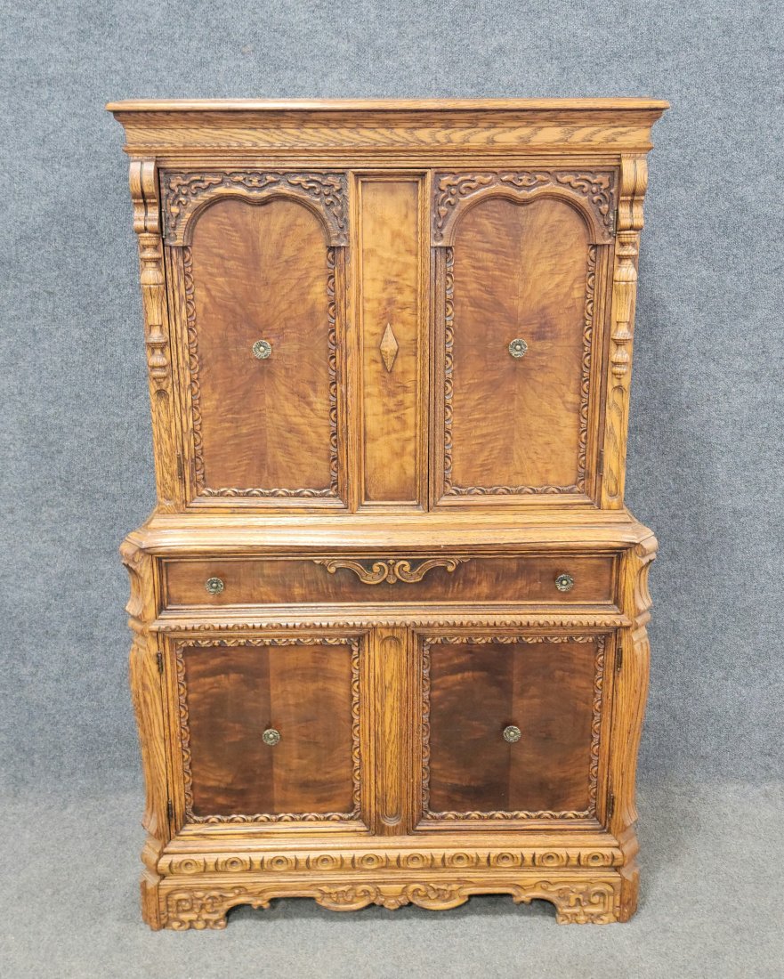 Carved Cabinet: 63.50"H, 40"W, 18"D