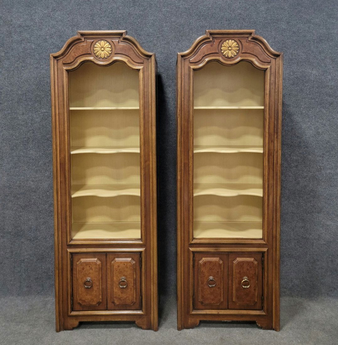 Pair Of Open Curio Cabinets By Thomasville: 82"H, 28"W, 16"D