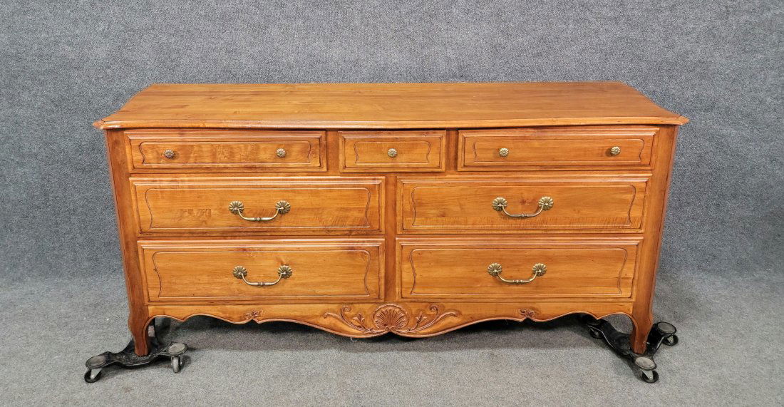 Ethan Allen Dresser: 32"H, 68.50"W, 19.50"D