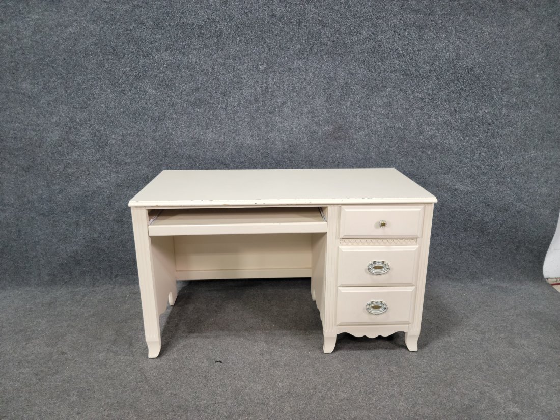 White Painted Desk: 30.25"H, 50"W, 24"D
