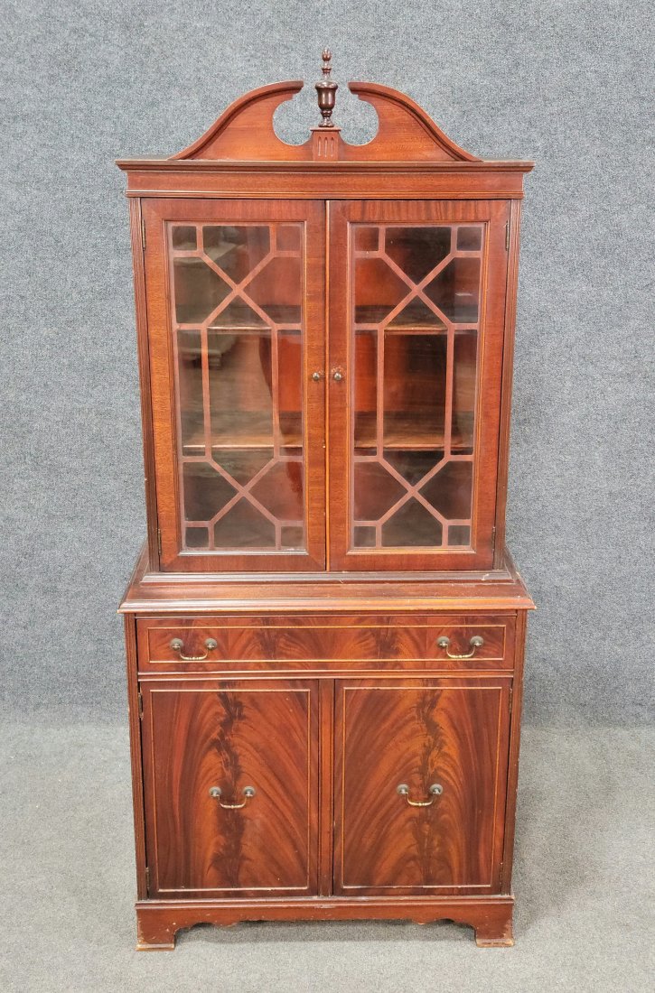 Mahogany China: 71"H, 32"W, 16"D