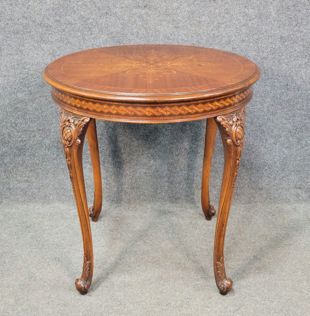 Very Clean Inlaid French Center Table (1 of 5)