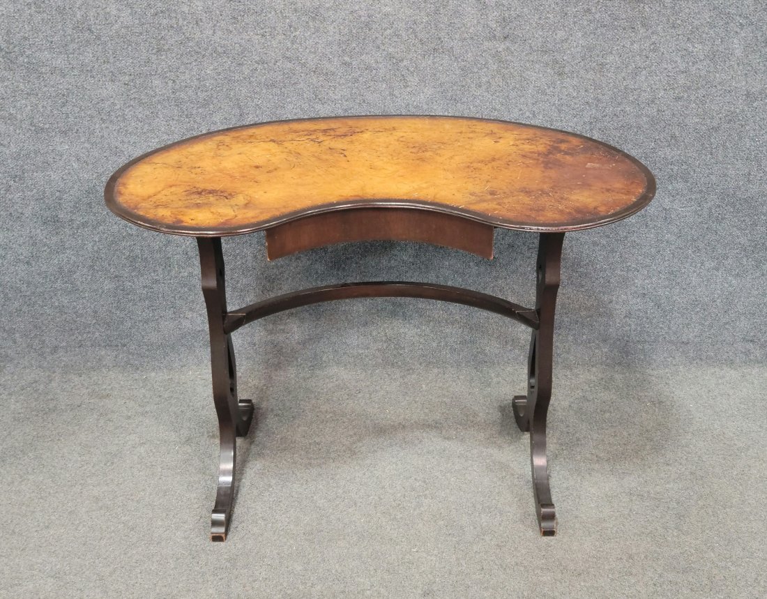 Leather Top Kidney Custom Desk: 27"H, 38"W, 20.50"D