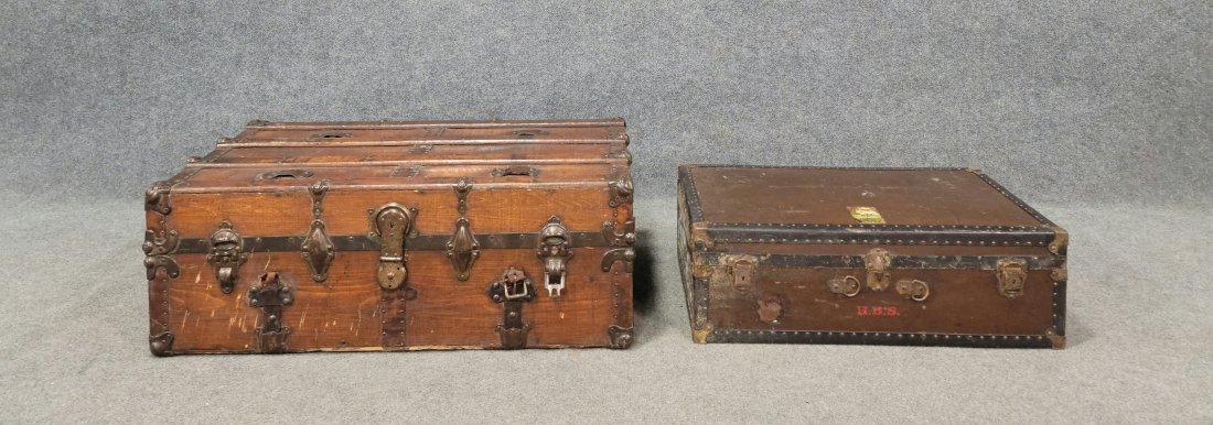 Pair Of Trunks: Big - 13"H, 36"W, 21"D | Small - 9"H, 28"W, 17"D