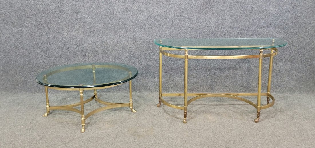 Glass Top Console + Coffee Table: Big - 26"H, 45.50"W, 15.50"D | Small - 15"H, 34.50"W, 26"D