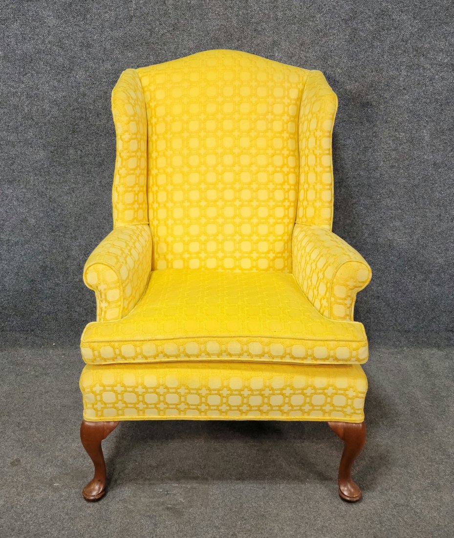 Wing Chair: 43"H, 30"W, 24"D, 19"SH