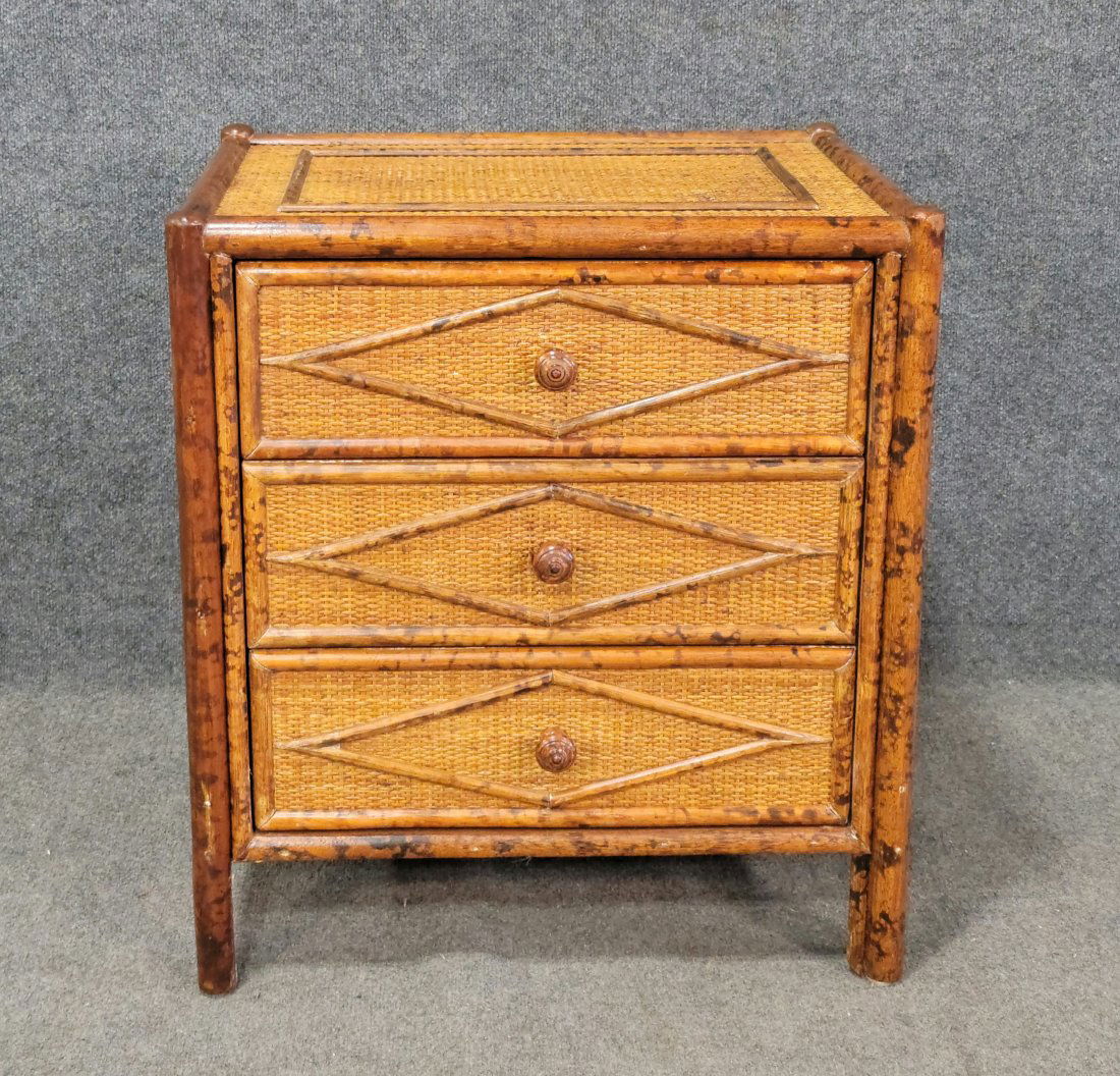Rattan Faux 3 Drawer Stand (1 of 6)