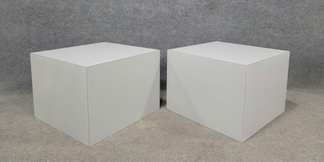 Mid Century Pair Of Cube Side Tables (1 of 3)