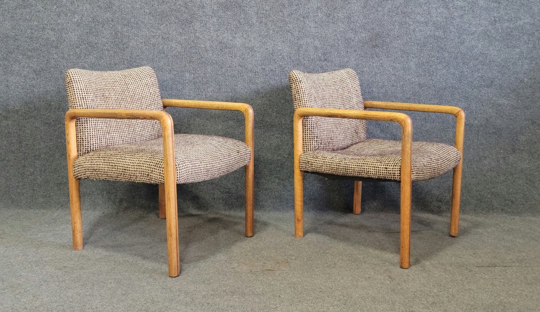 Pair Of Modern Arm Chairs: 31"H, 23"W, 22"D, 16"SH