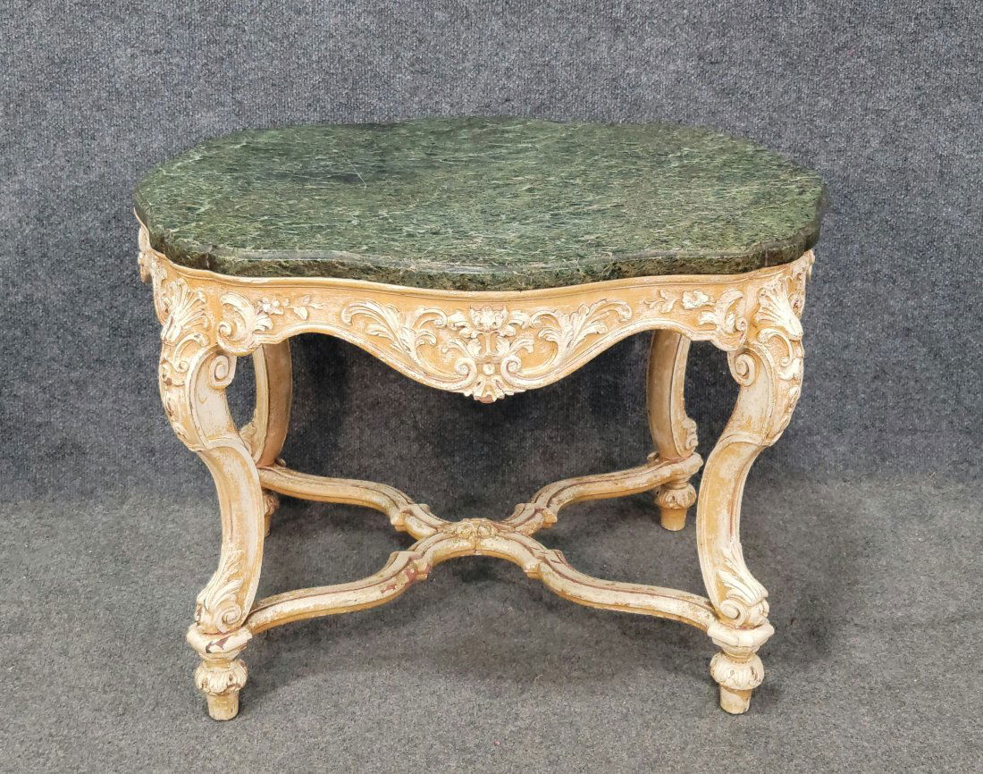 Carved Marble Top Coffee Table (1 of 5)
