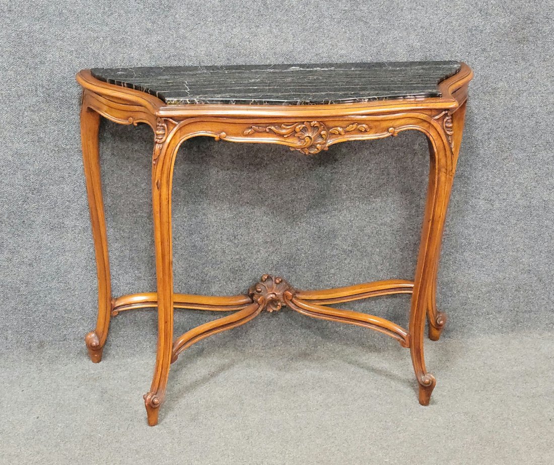 Marble Top Console: 32"H 39.5"W 11.5"D