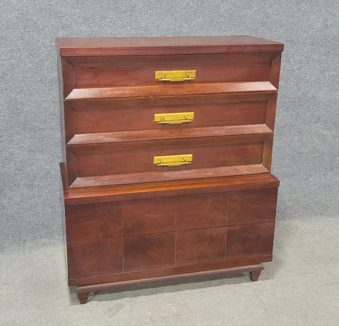 Kent Coffee Mid Century Tall Chest: 52"H, 44"W, 20"D