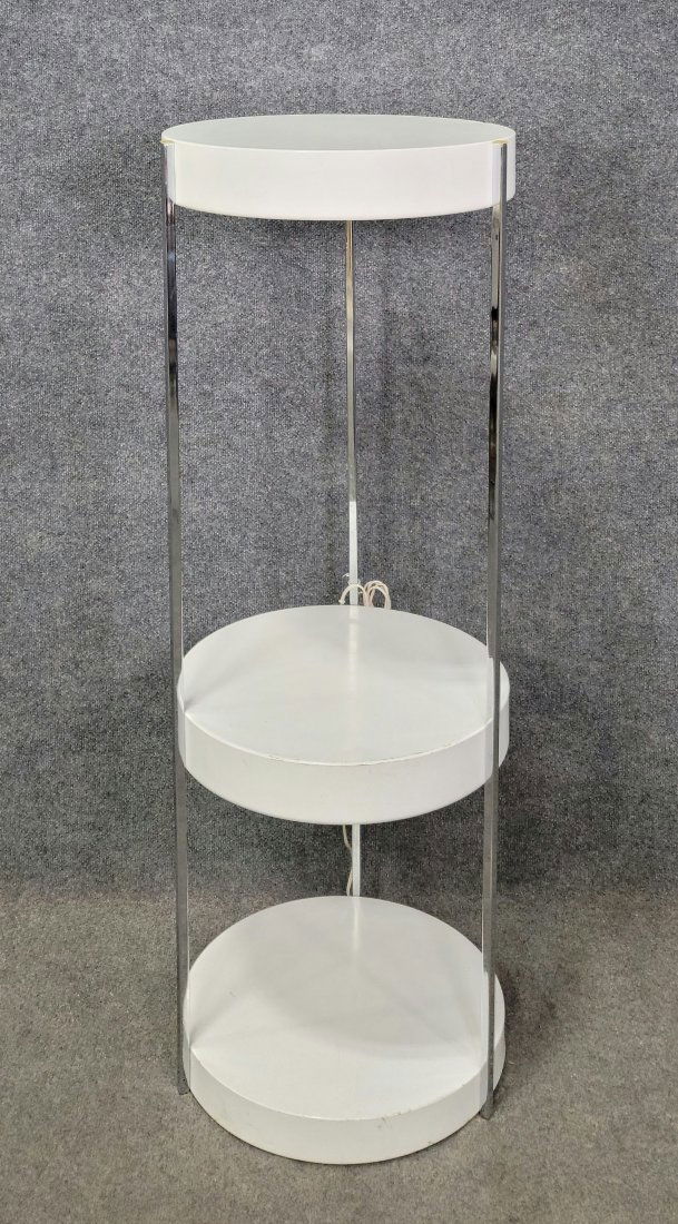 Milo Baughman Style Etegere: 48"H, 17"Diameter