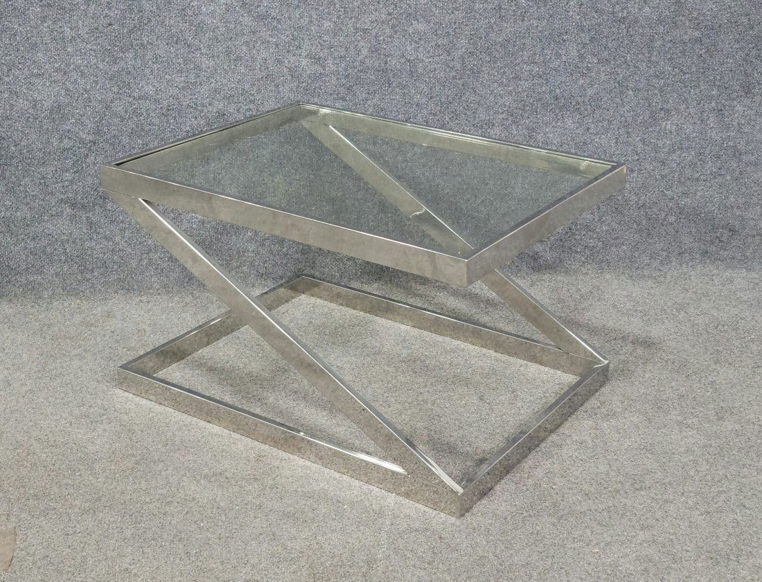 Chrome + Glass Modern End Table (1 of 6)