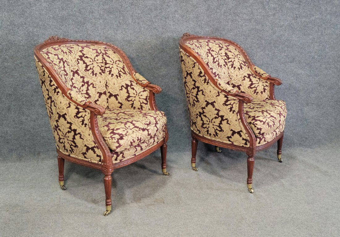 Pair Of Great Upholstered French Style Chairs (1 of 6)