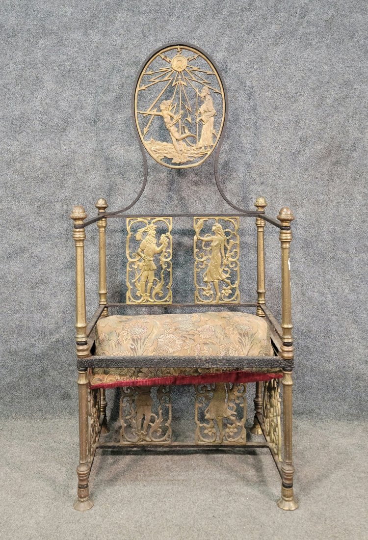 Oscar Bach Bronze Chair: 51"H, 23"W, 17"D