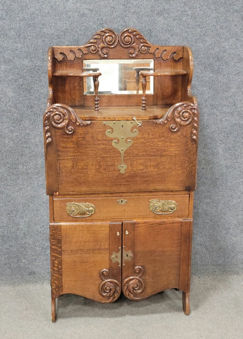 Oak Larkins Desk: 61"H, 30.50"W, 15"D