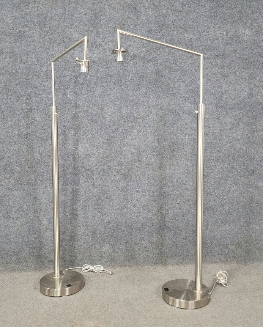 Pair Of Modern Chrome Floor Lamps (1 of 1)