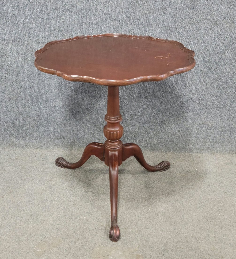 Mahogany Pie Crust Table: 28"H, 28"Diameter