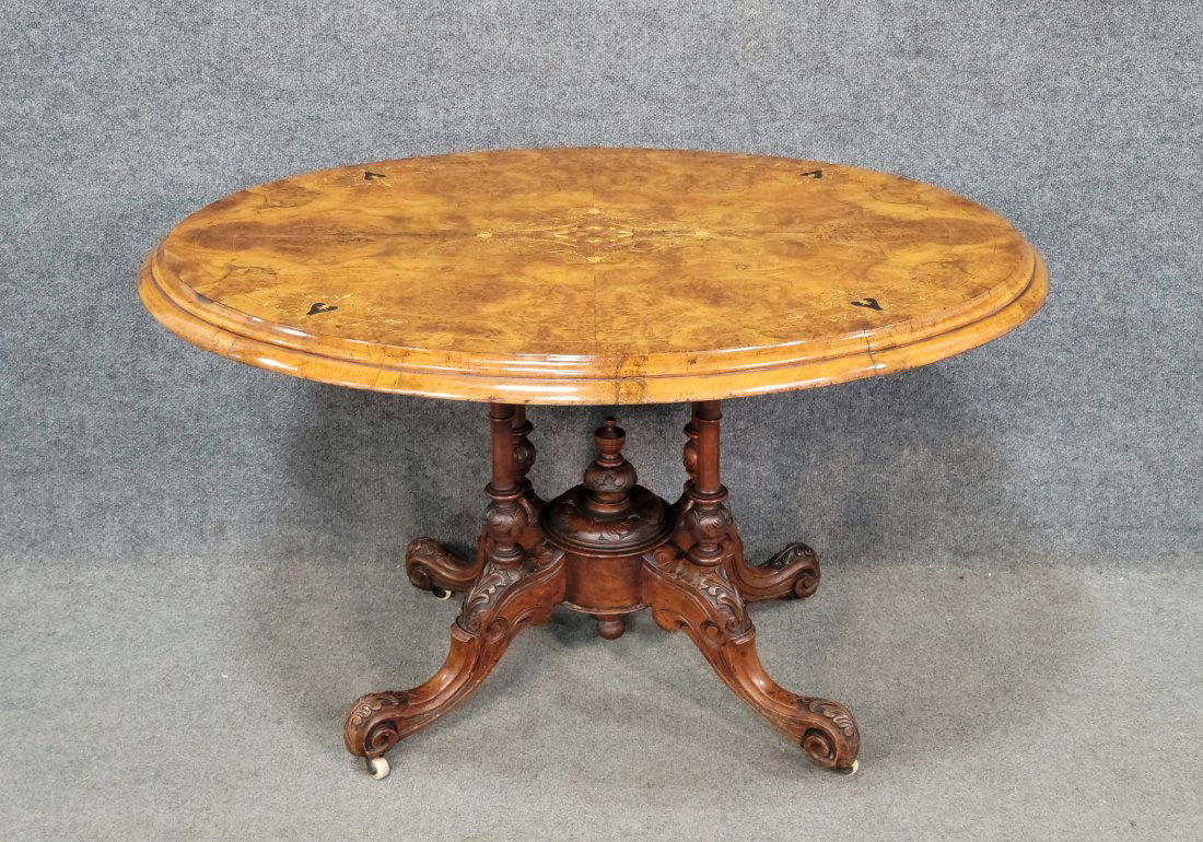 Victorian Inlaid Center Table (1 of 3)