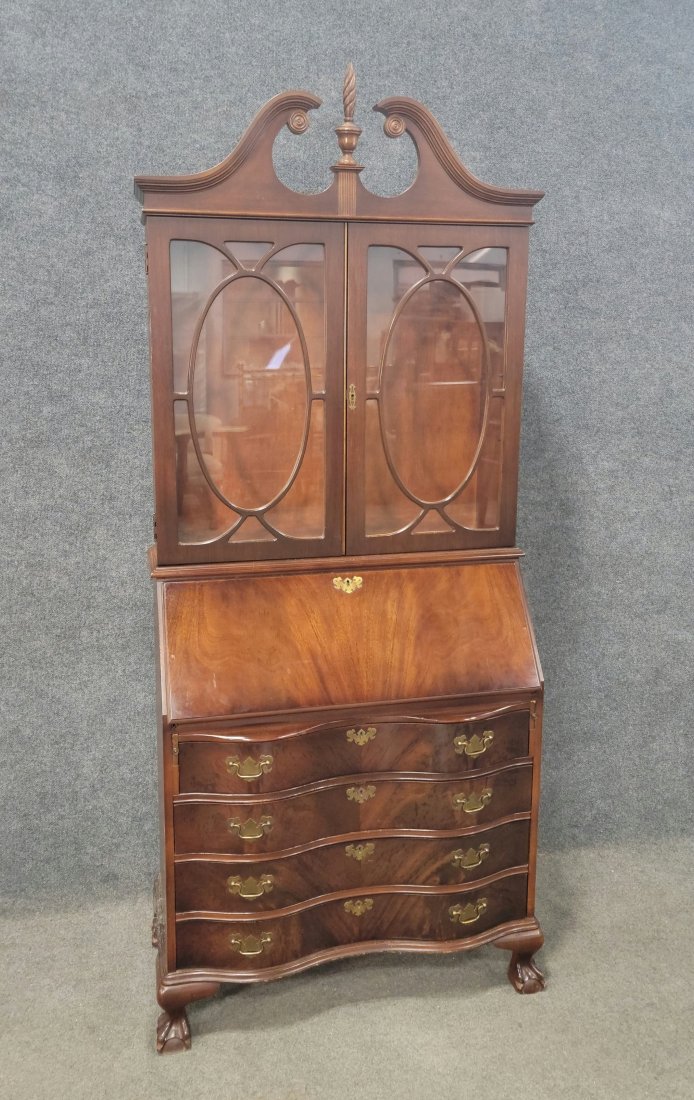 Mahogany Secretary Desk: 82"H, 35"W, 16"D