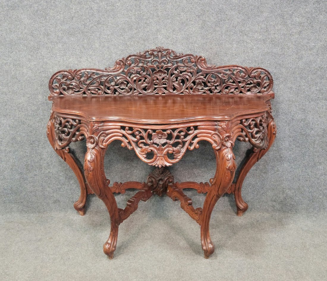 Carved Console (Reconsigned): 40.50"H, 52"W, 24"D