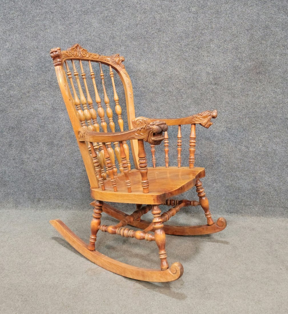 Carved Victorian Rocking Chair Attributed To Horner (1 of 7)