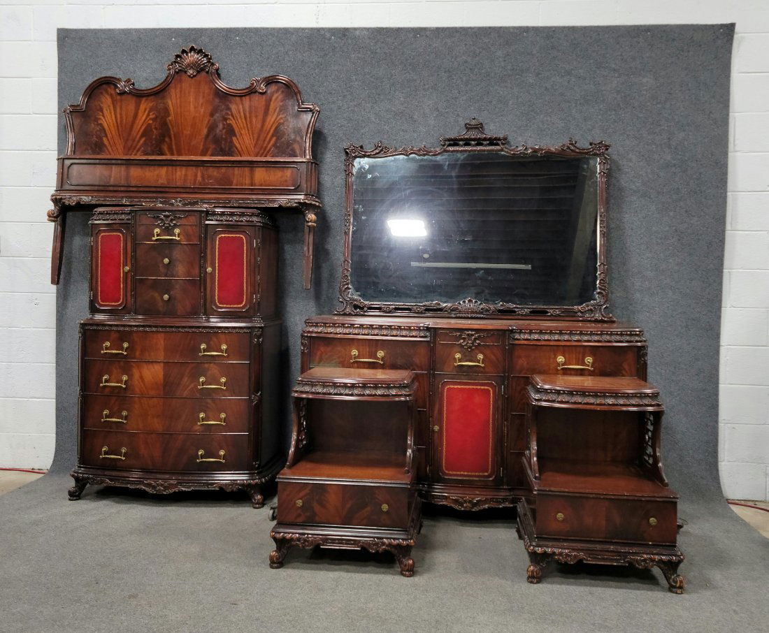 Kathy Ireland Mahogany Carved Bedroom Set