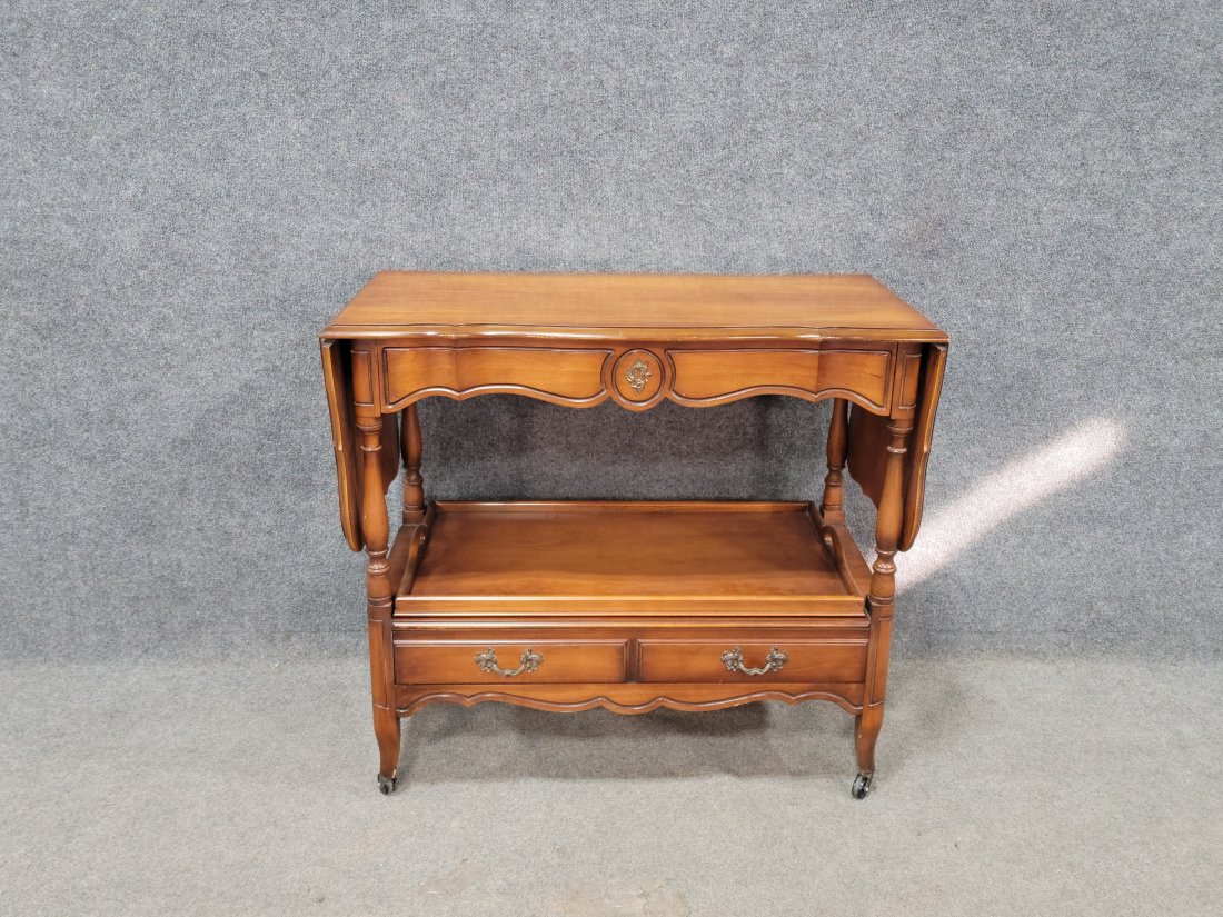 White Furniture Bar Cart: 35"H, 69"W, 20"D