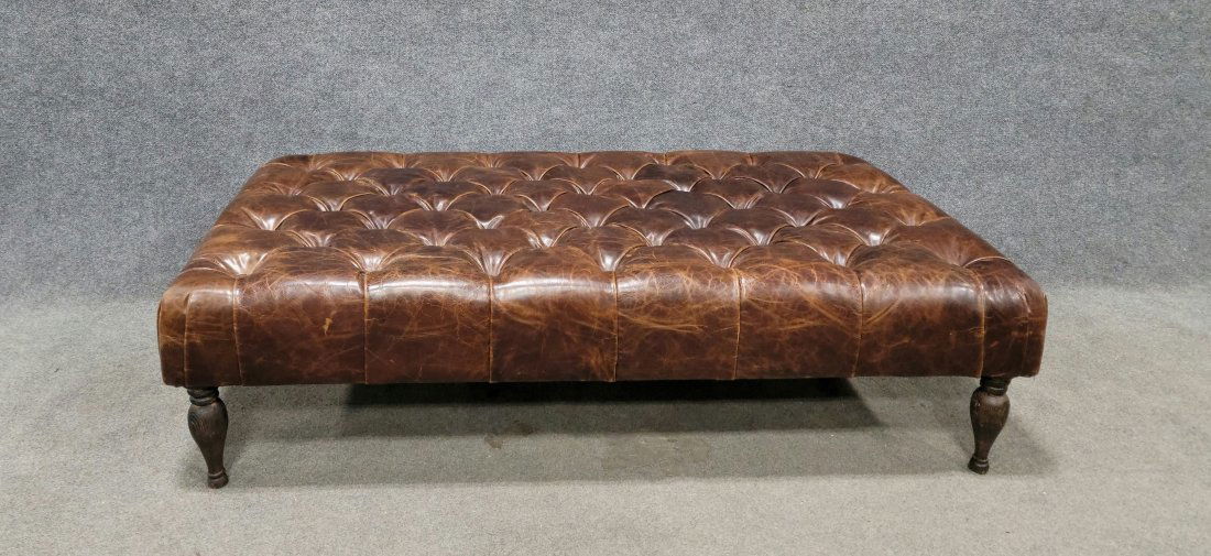 Restoration hardware leather coffee table outlet