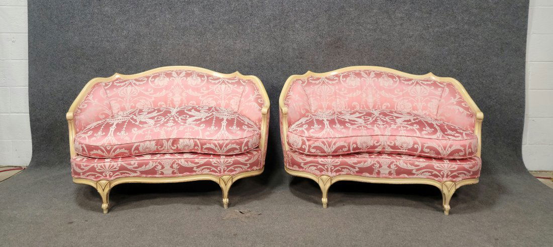 Pair Of French Settees (Great Condition): 30.50"H, 50"W, 31"D