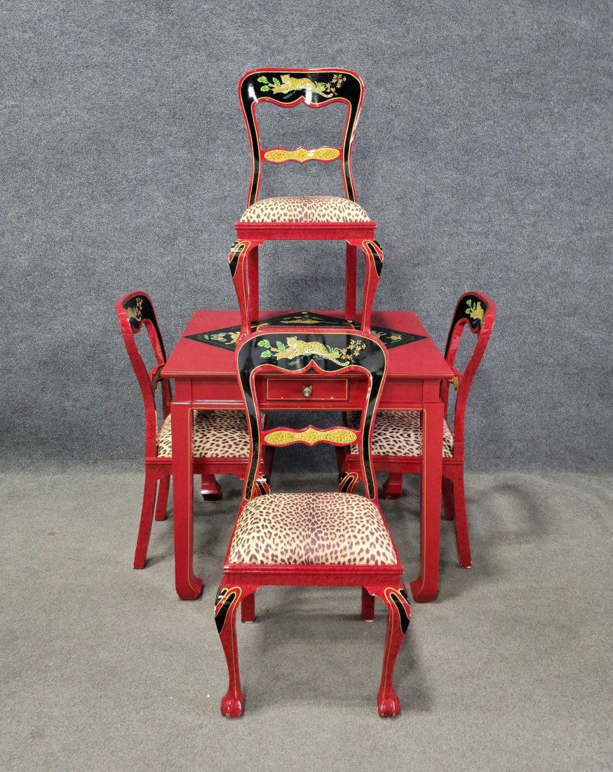 5 Piece Painted Game Table Set (1 of 5)