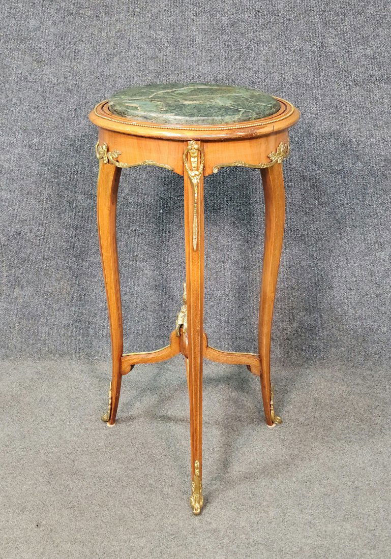 French Marble Top Bronze Mounted Table (1 of 4)