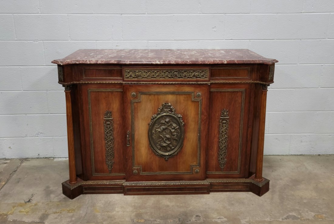 Marble Top Credenza: 37"H, 57"W, 22.50"D