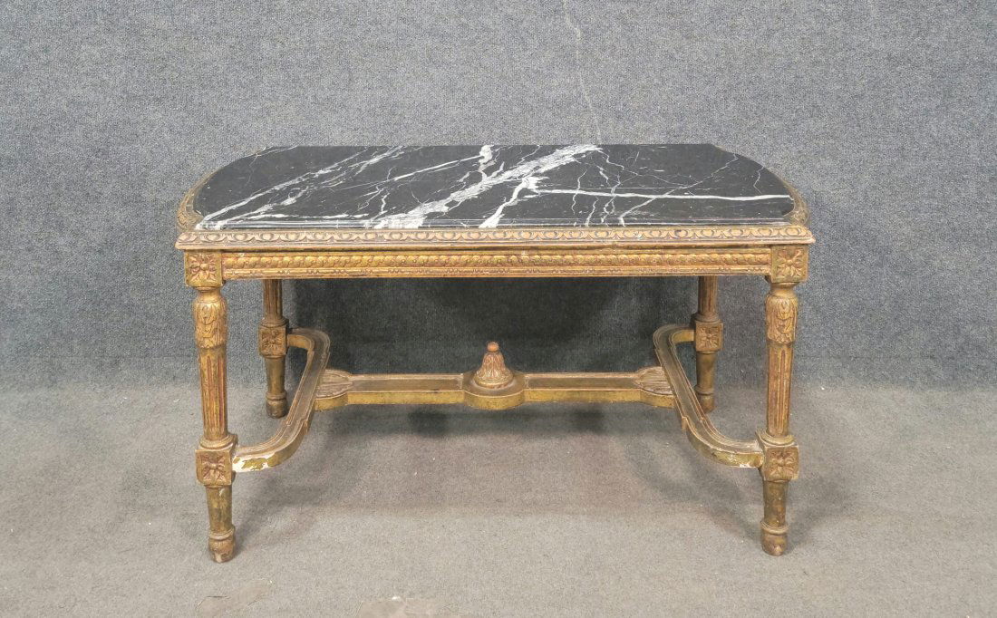 Marble Top Antique Gilt Coffee Table (1 of 5)