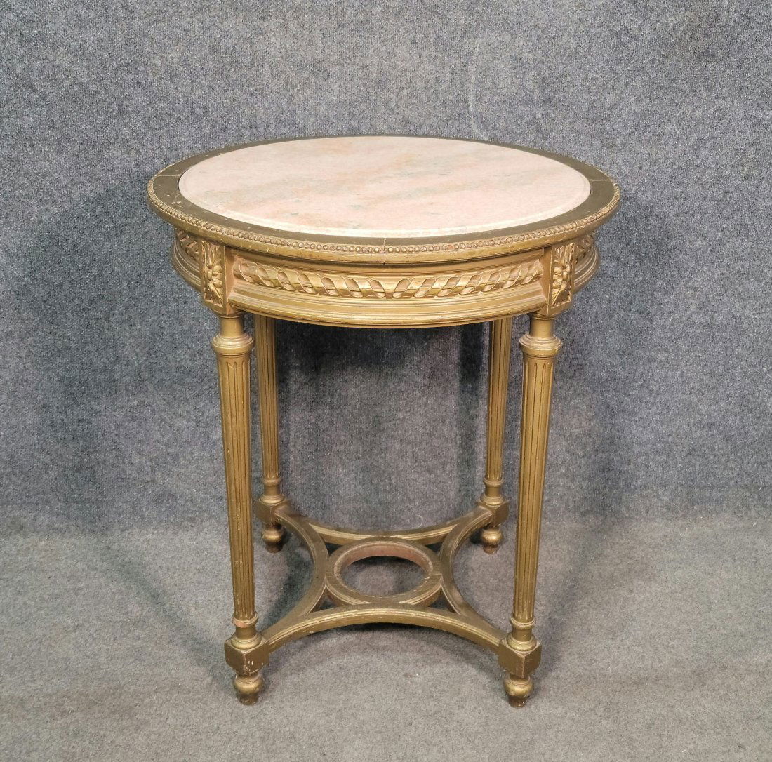 Antique Gilt Marble Top Center Table (1 of 3)