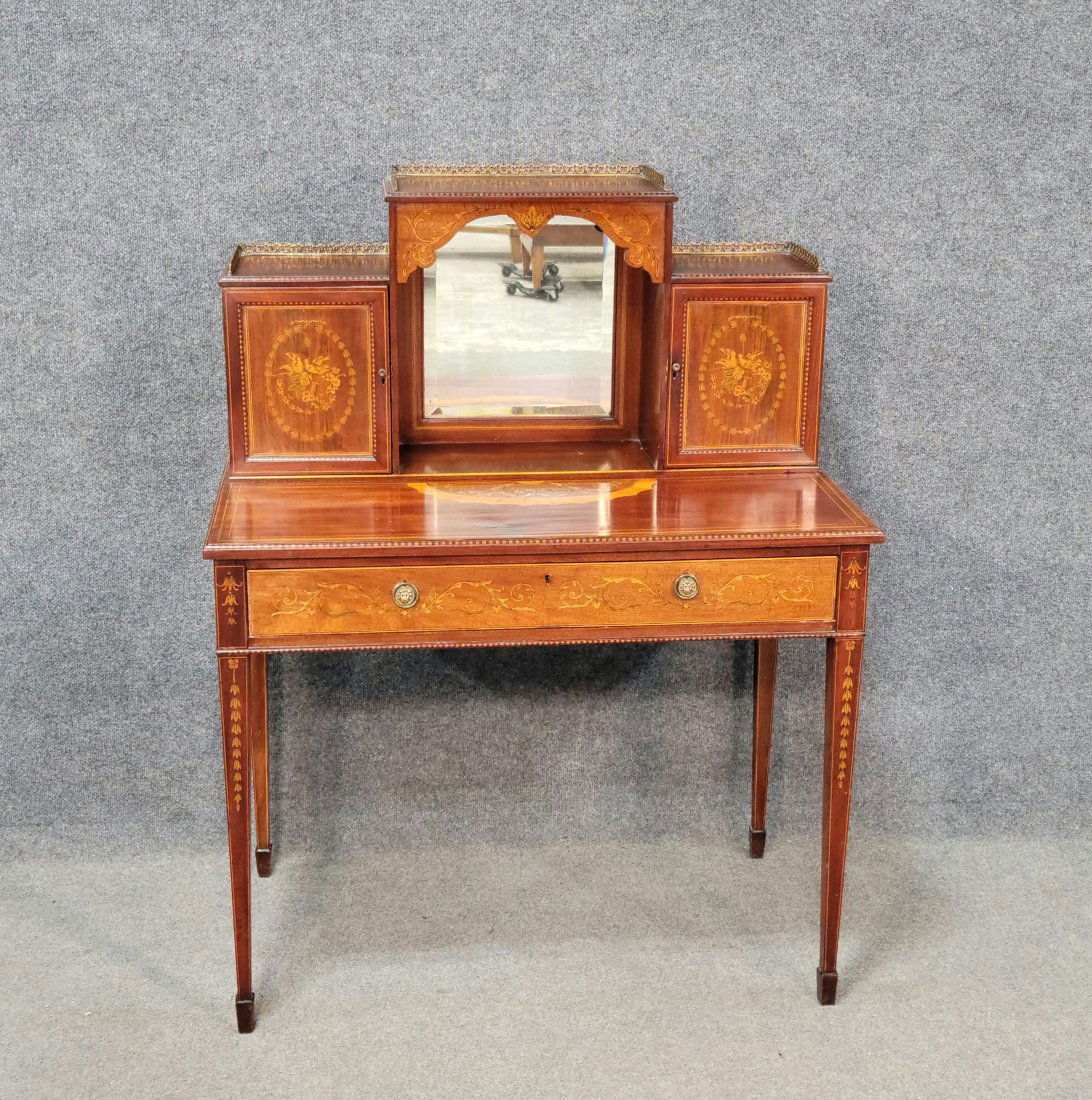 Antique Edwardian Inlaid Desk (1 of 6)